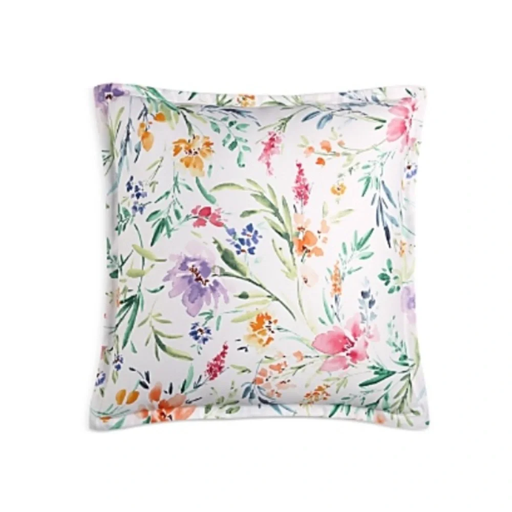 2 SKY Pastel Perennials Floral Euro Shams in Multi, New in Box $145